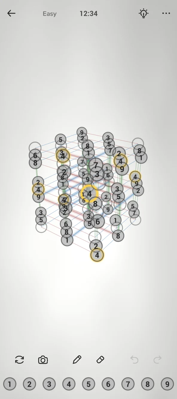4D Sudoku spatial board in the Classic visual style